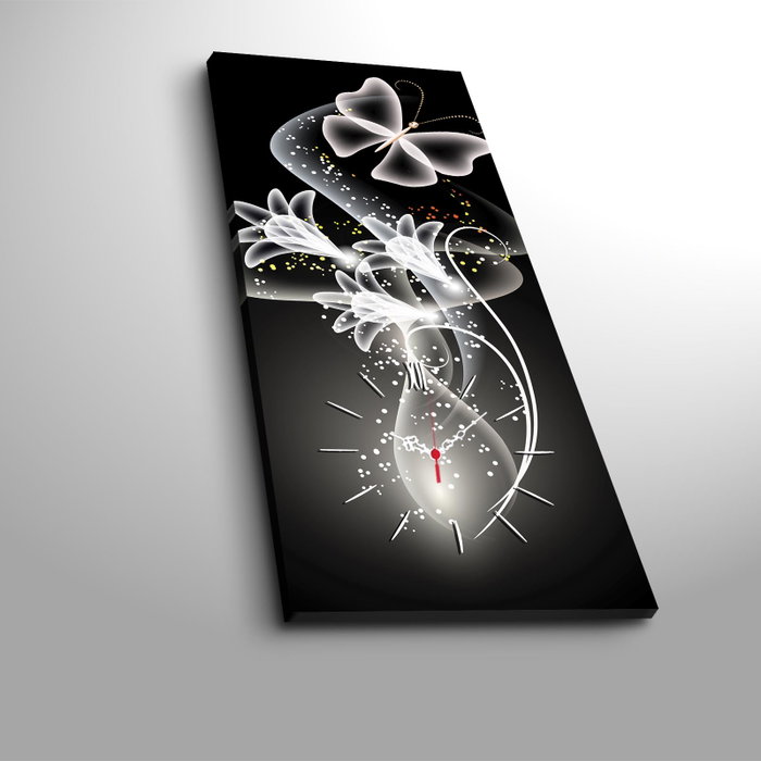 Wallity Reloj de pared de lienzo decorativo Multicolor 30 x 70 cm